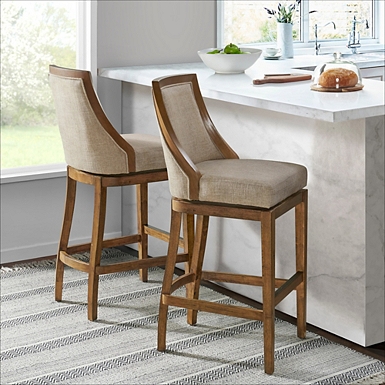 Upholstered swivel store counter stools