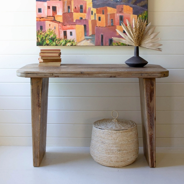 Small reclaimed deals wood console table