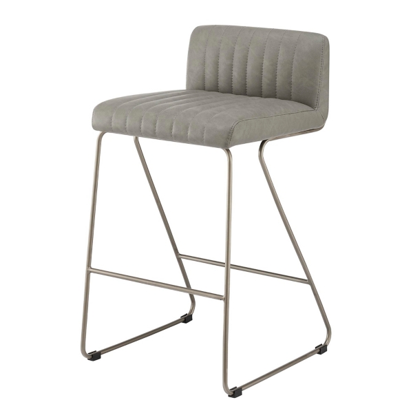 Gray Faux Leather Low Back Counter Stool Kirklands Home