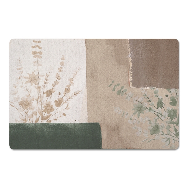 Neutral Floral Colorblock Floor Mat Kirklands Home