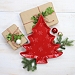 Red Christmas Tree and Snowflakes Serving Platter