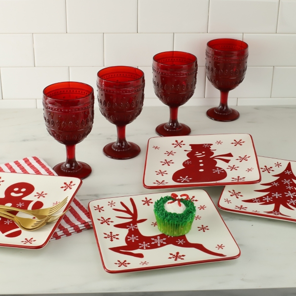 Christmas Character Salad Plates, Set of 4