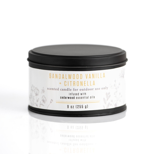 Sandalwood Vanilla Citronella Outdoor Tin Candle Kirklands Home