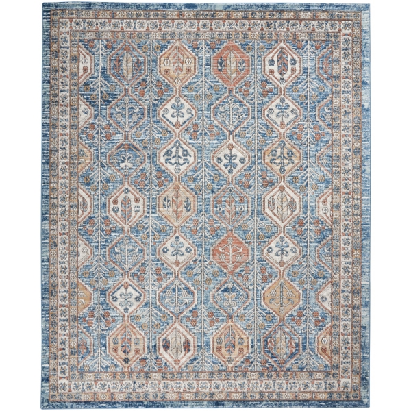 Blue and Gray Floral Contemporary Area Rug, 7x10 Kirklands Home