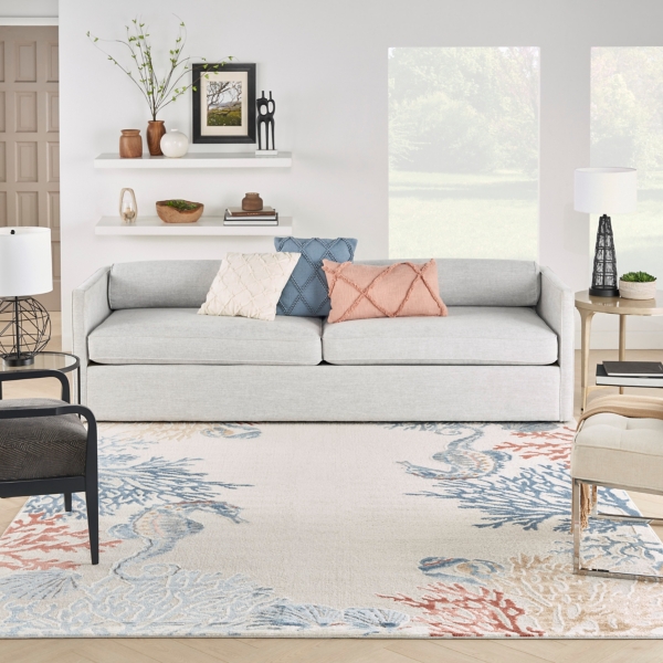 Ivory Underwater Paradise Area Rug, 7x9