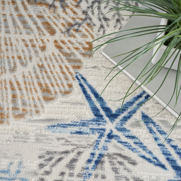 Aquamarine Starfish Coastal Area Rug, 5x7