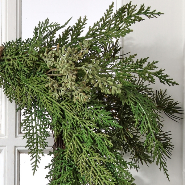 Twine Bound Cedar Branch Wreath