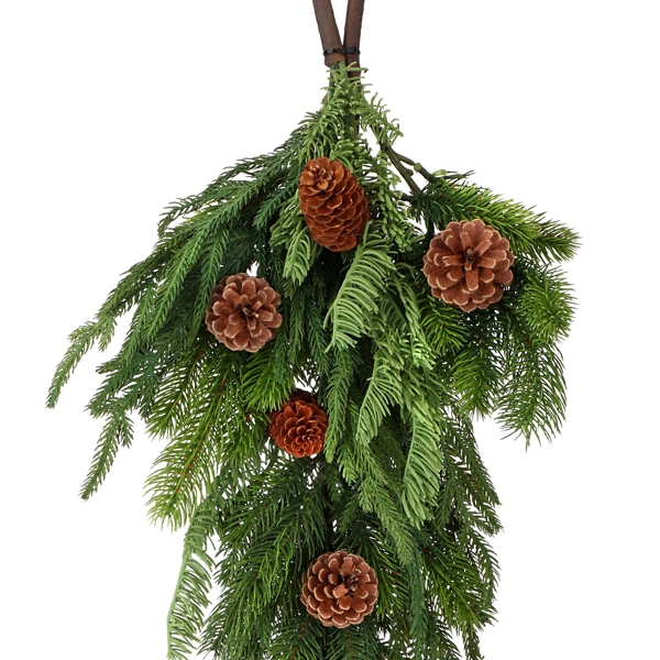 Norfolk Spruce and Juniper Teardrop Swag