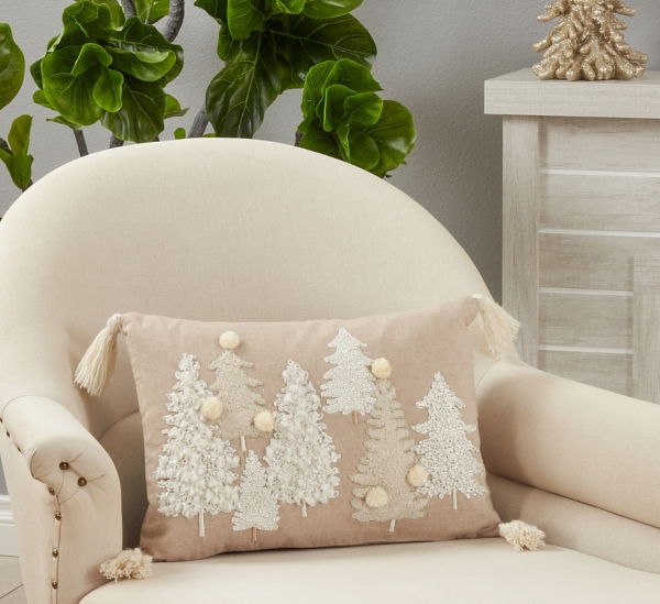 Neutral Tree Village Down Lumbar Pillow