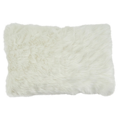 White faux hotsell fur lumbar pillow