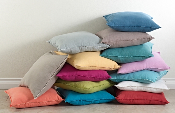 Turquoise Fringed Edge Pillow