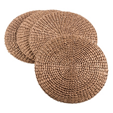 Silver Round Woven Rattan Placemats, Set of 4 | Kirklands Home