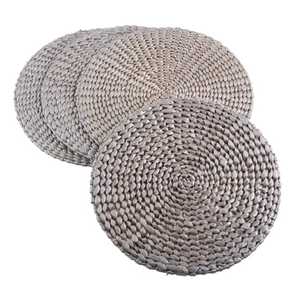 Silver Round Woven Rattan Placemats, Set of 4 Kirklands Home