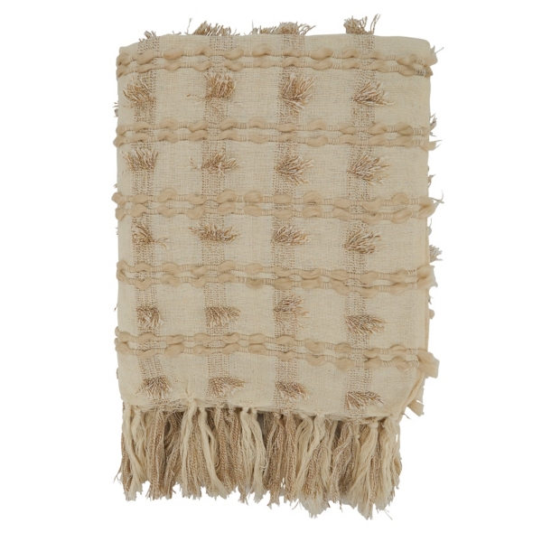 Beige Dotted Fringe Throw Blanket Kirklands Home