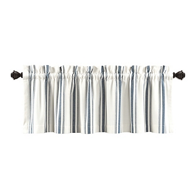Blue and White Farmhouse Stripe Valance