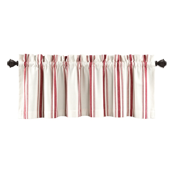 Red and White Farmhouse Stripe Valance Kirklands Home
