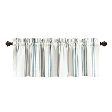 Navy and White Farmhouse Stripe Valance