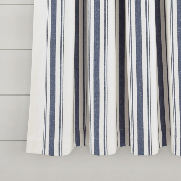 Navy Farmhouse Stripe Curtain Panels, Set of 2