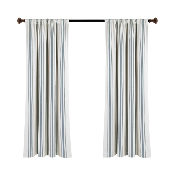 Blue Farmhouse Stripe Curtain Panels, Set of 2 Kirklands Home