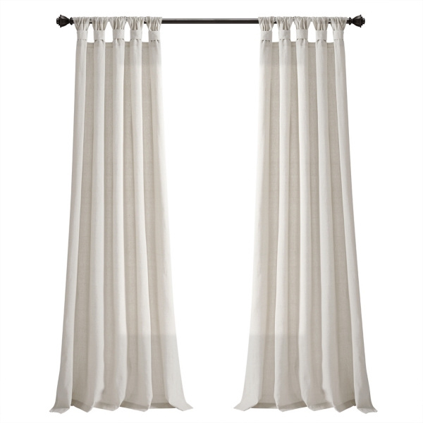 Ivory Burlap Knotted Curtain Panel Set, 120 in.