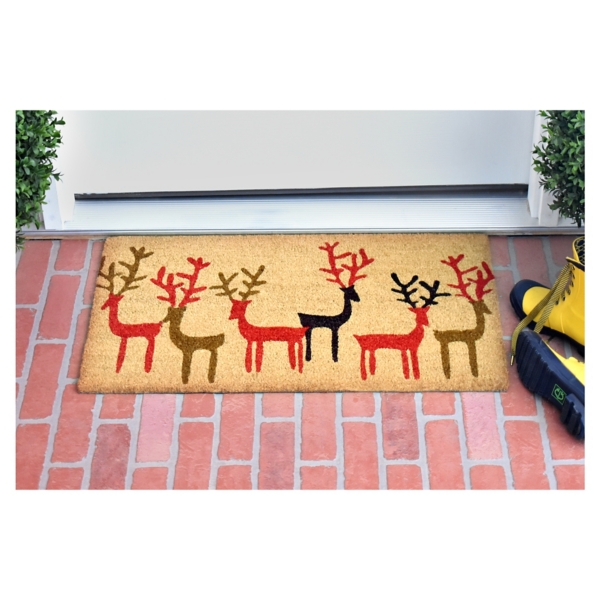 Outdoor Reindeer Outline Christmas Doormat Kirklands Home
