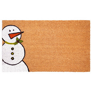 Outdoor Hello Winter Christmas Doormat, Tan/Black, 29L x 17H , Coir/Vinyl | Kirkland's Home