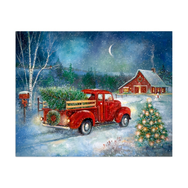 Red Truck with Tree Medium Canvas Art Print | Kirklands Home