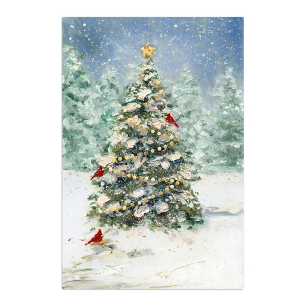  Christmas Cardinals by Jenny Newland, 14x19-Inch Canvas Wall  Art: Posters & Prints