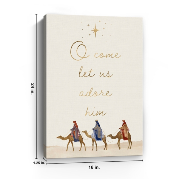 O' Come Let Us Adore Christmas Wall Plaque