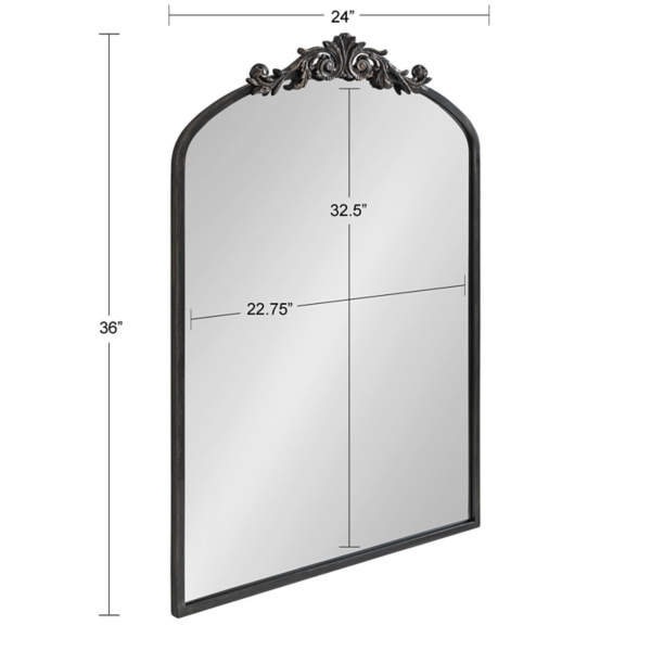 Black Arendahl Arched Mirror, 24x36 in.