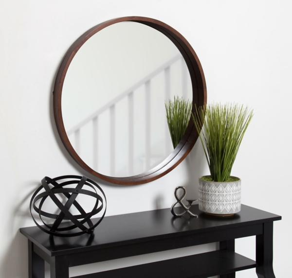 Round Walnut Wood Hutton Mirror | Kirklands Home