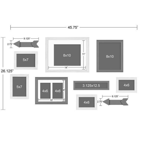 Brown Arrow 10-pc. Gallery Wall Picture Frame Set