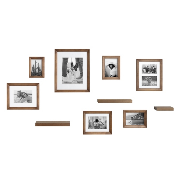 Natural 10-pc. Gallery Wall Frame and Shelf Set