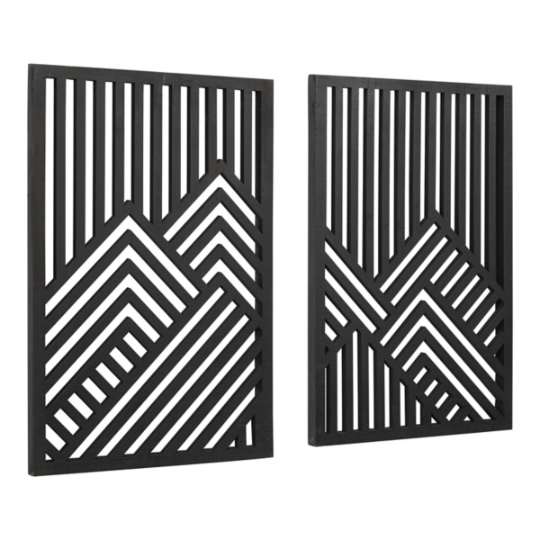 Black Wood Montour Wall Plaques, Set of 2 Kirklands Home