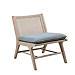 Blue Cushion Ash Cane Back Accent Chair