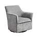 Gray Upholstered Swivel Glider Accent Chair