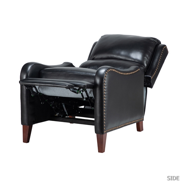 Arturo Black Leather Wingback Recliner