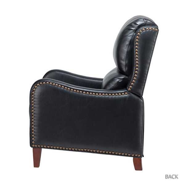 Arturo Black Leather Wingback Recliner