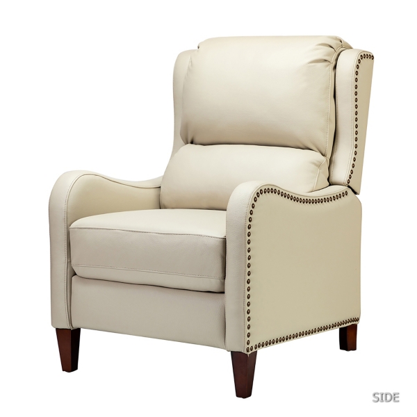 Arturo Ivory Leather Wingback Recliner Kirklands Home