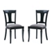 Black and Gray Linen Dining Chairs, Set of 2