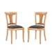 Natural and Gray Linen Dining Chairs, Set of 2