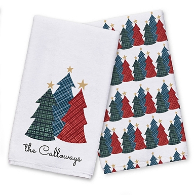 Plaid & Prints Christmas Personalized Hand Towel