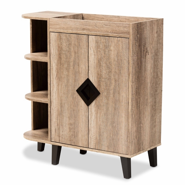 Rustic oak shoe discount cabinet