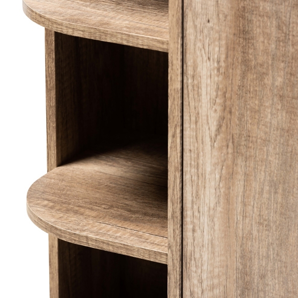 Rustic Oak Open Shoe Storage Cabinet
