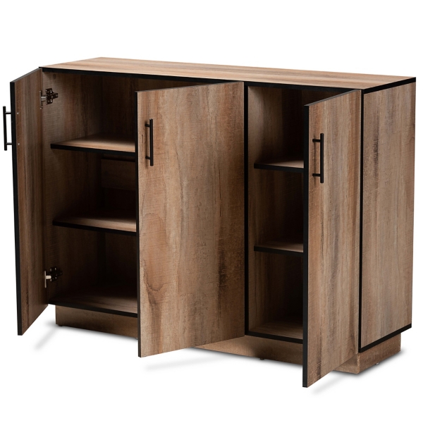 Stella Contemporary Oak 3-Door Cabinet