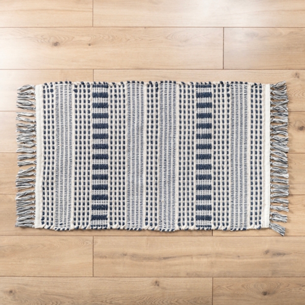 Niles Blue and White Woven Scatter Rug Kirklands Home