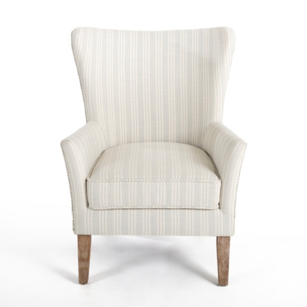 Light Blue Stripe Wingback Accent Chair Kirklands Home