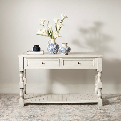 Whitewashed deals console table