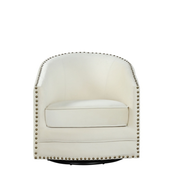 Cream Velvet Swivel Club Accent Chair Kirklands Home