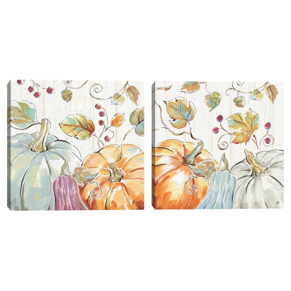 Pastel Pumpkins Canvas Art Prints, Set of 2 | Kirklands Home